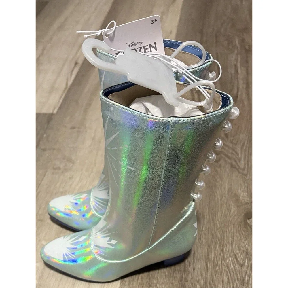 Girls Frozen Elsa Play Boots Size 9/10 NWT